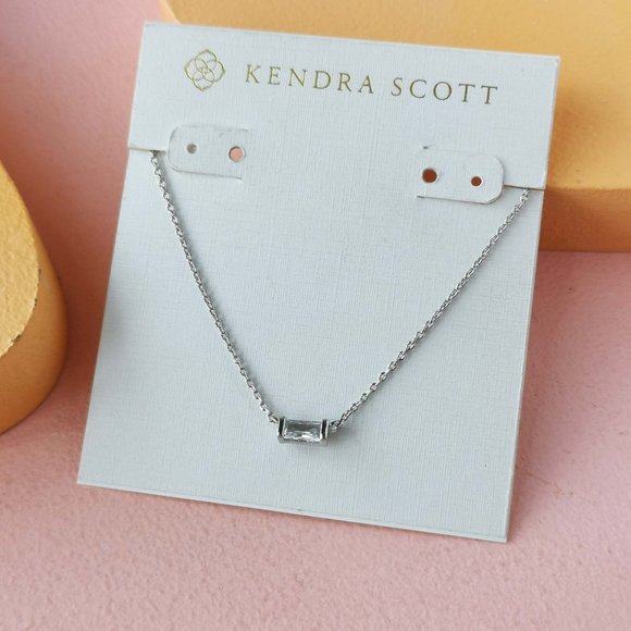 Kendra Scott - Juliette White Crystal Silver Pendant Necklace - Picture 1 of 3